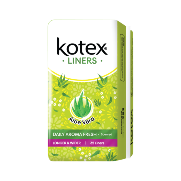 Kotex Liners Aloe Vera Daily Aroma Fresh Longer & Wider 32pads 1pack
