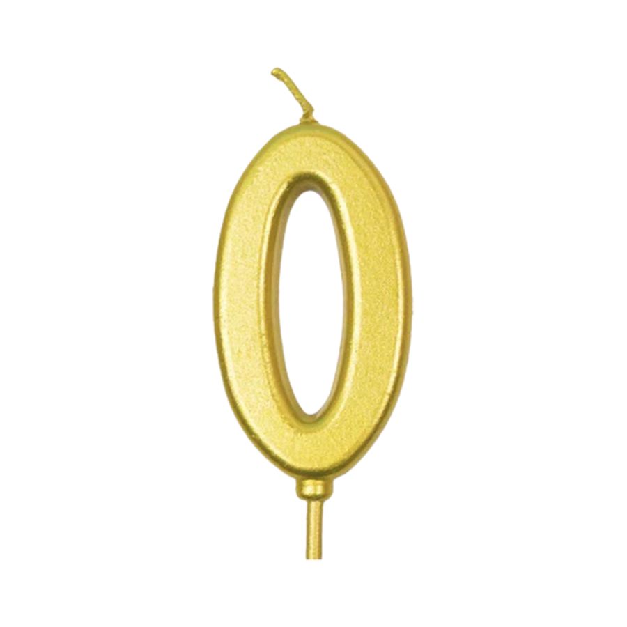 Lilin Ulang Tahun Gold Angka 0 1pcs