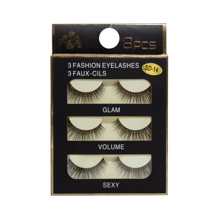 MAANGE 3 Pairs of Natural False Eyelashes Bulu Mata Palsu MGY7044 SD14 100gram