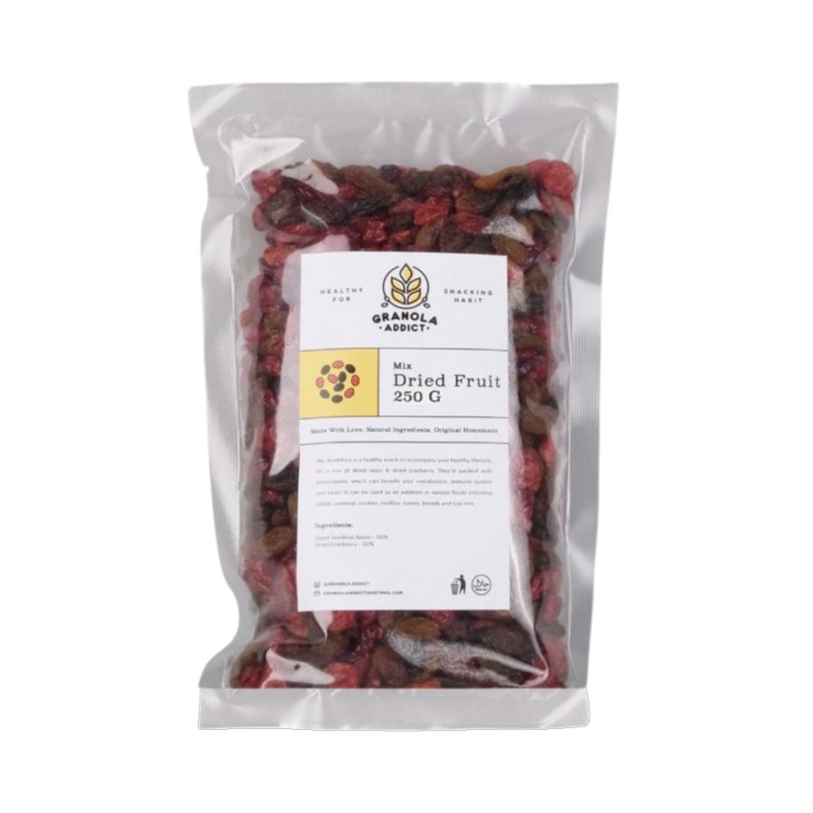 Granola Addict Ingredients Mix Dried Fruit (Raisin & Cranberry) 250gram