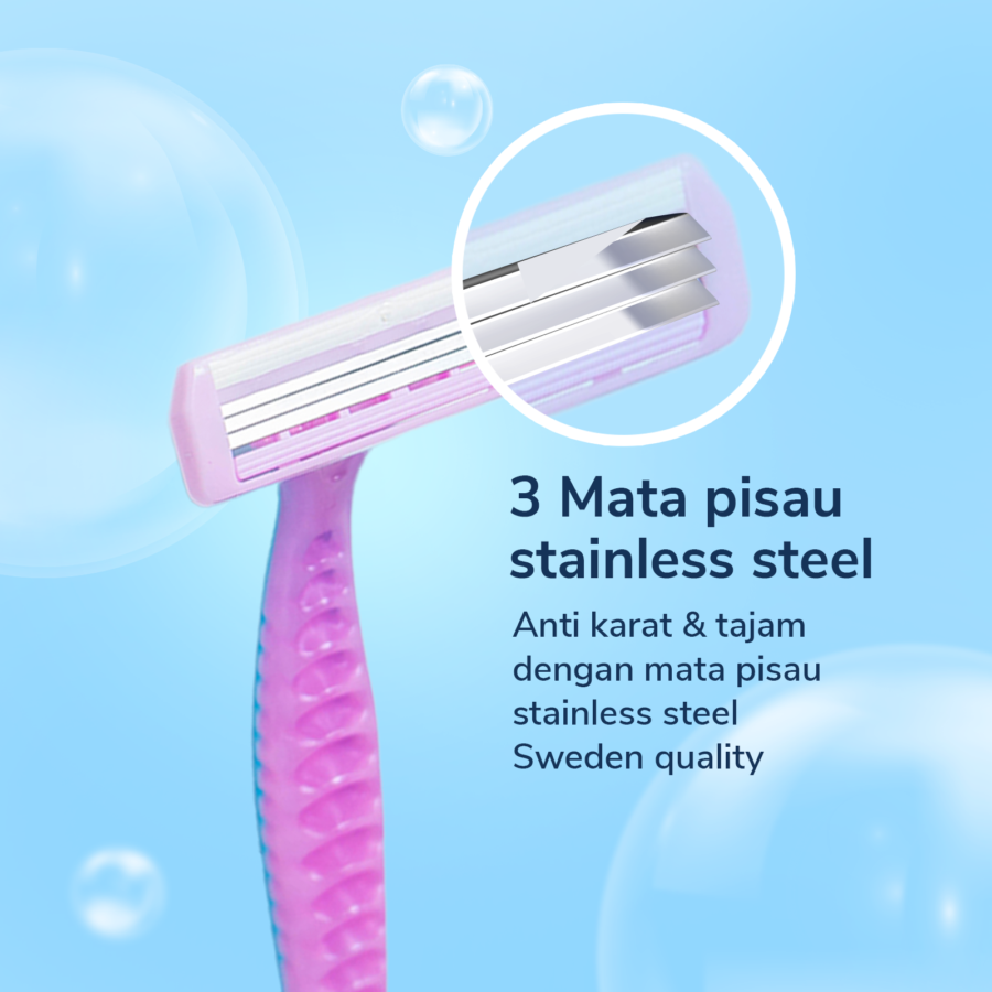 Pisau Cukur Wanita Triple Blade A Basics 2pcs