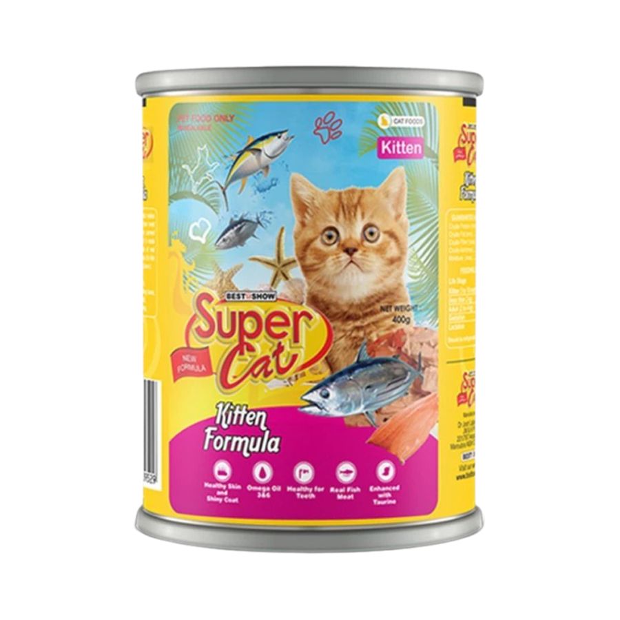 SuperCat Ocean Fish Kitten Makanan Kucing Basah Kaleng 400gram