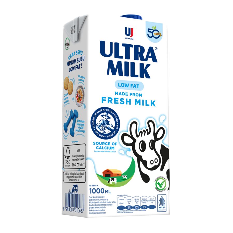 Ultra Milk Low Fat Susu UHT 1000ml