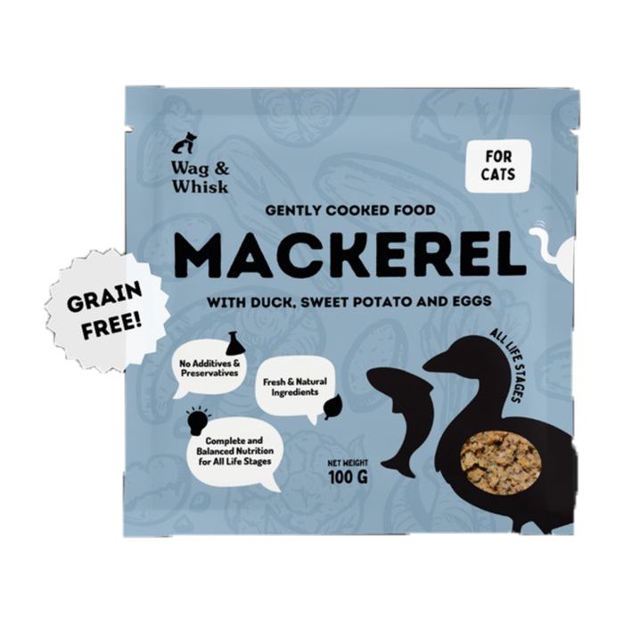 Wag and Whisk Cooked Food Mackerel Makanan Kucing 100gram