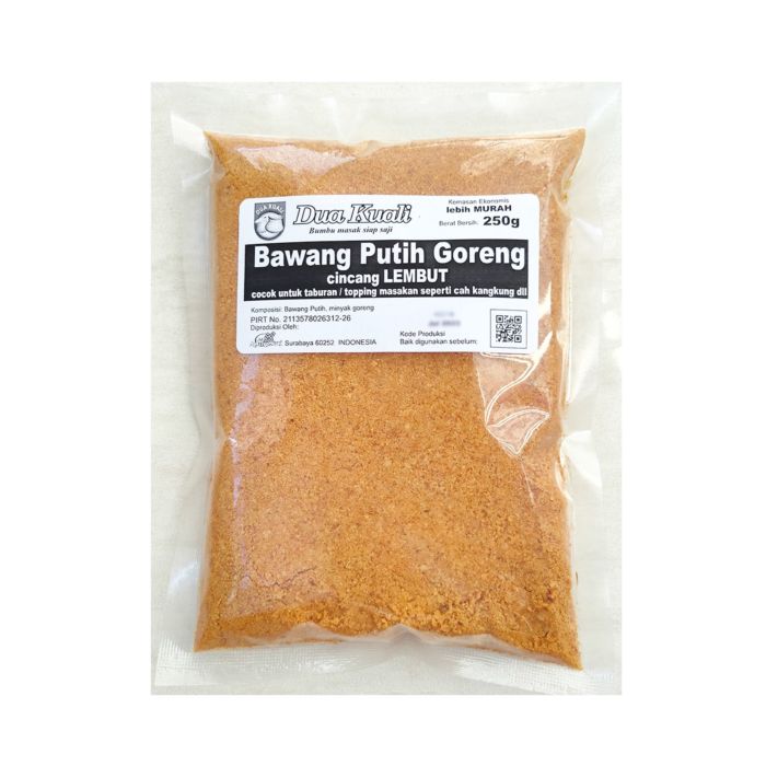 Dua Kuali Bawang Putih Cincang Goreng