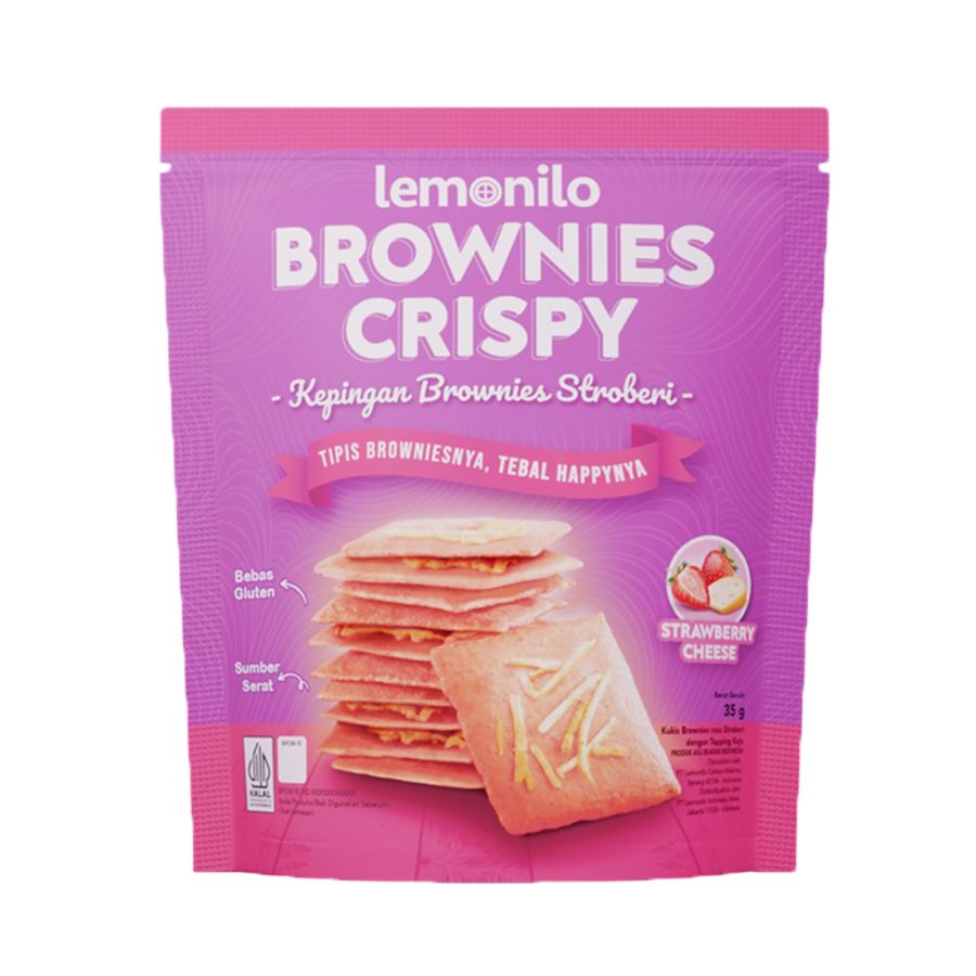 Lemonilo Brownies Crispy Strawberry Cheese 35g 35gram
