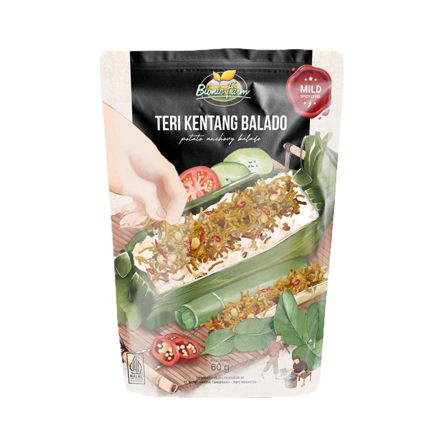 Bionic Farm Teri Kentang Balado Mild 60gram
