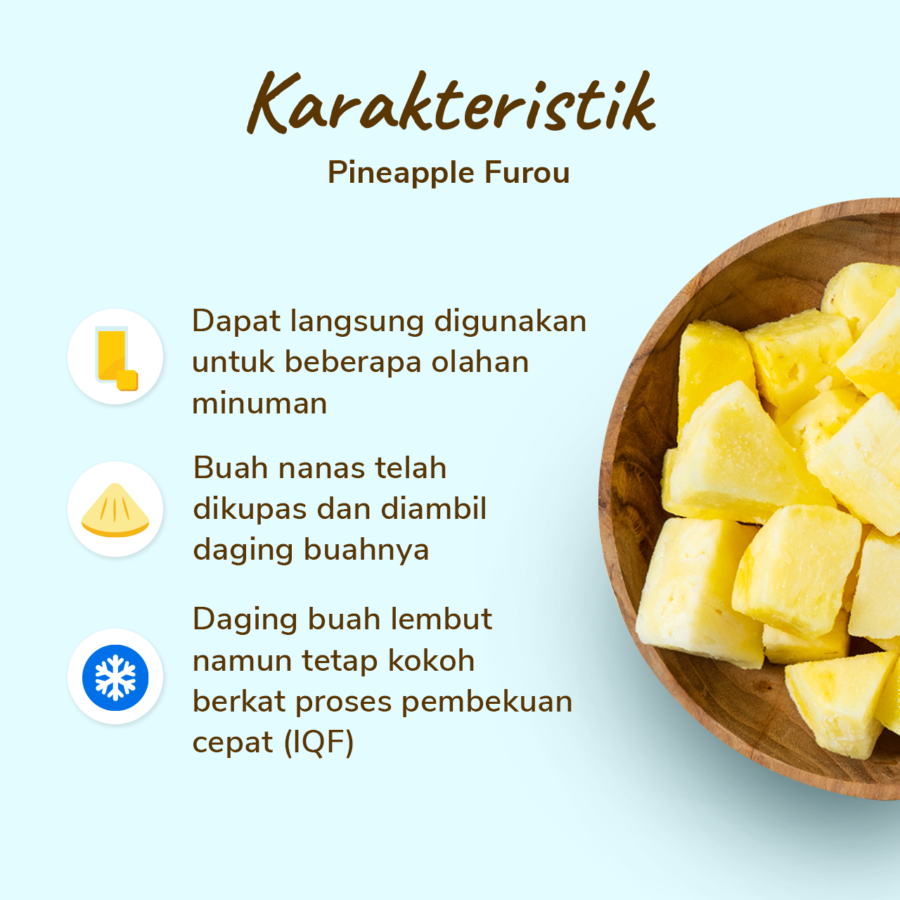 Furou Pineapple Frozen IQF 450gram