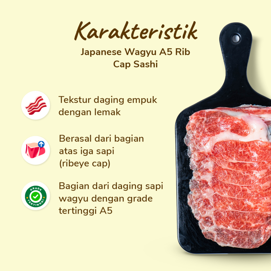 Japanese Wagyu A5 Rib Cap Sashi 100gram