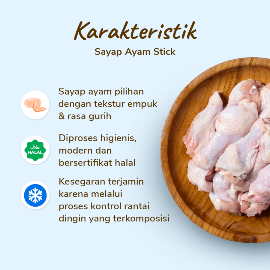 Sayap Ayam Wing Stick Astro Farm 450-550gram