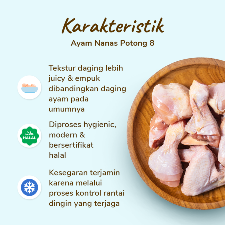 Belfoods Ayam Nanas Potong 8 Sreeya 450gram