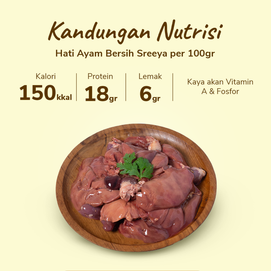 Hati Ayam Bersih Sreeya 500gram
