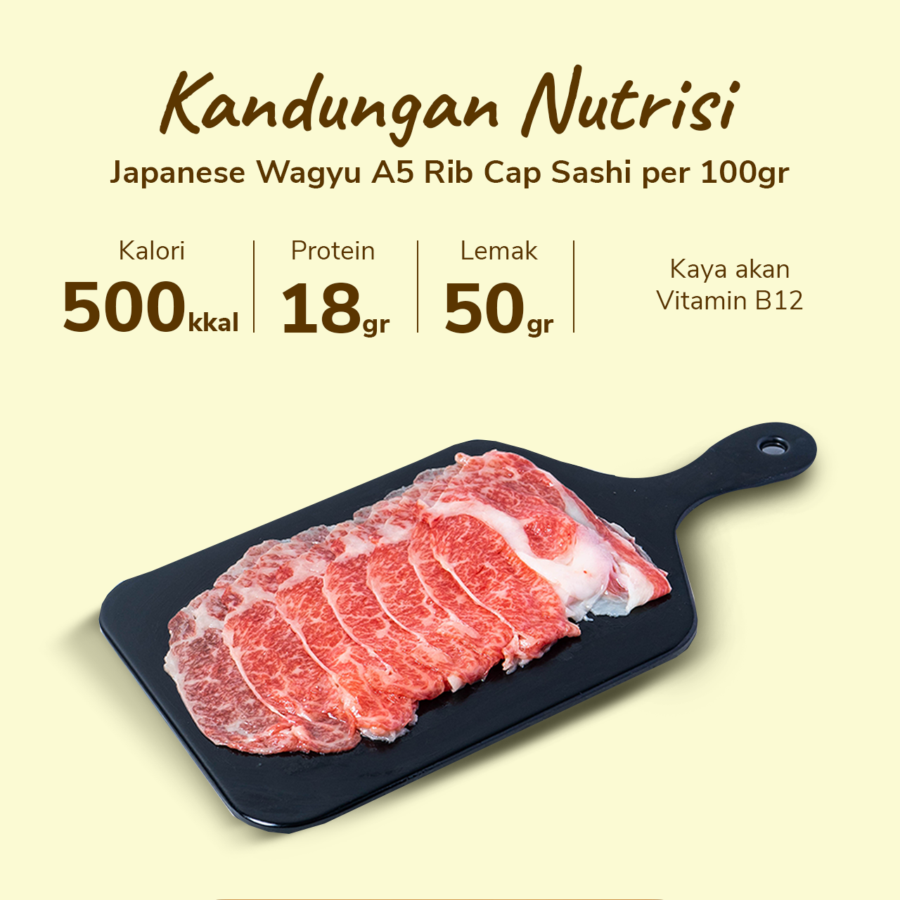 Japanese Wagyu A5 Rib Cap Sashi 100gram
