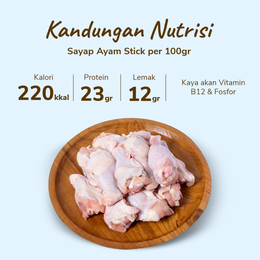 Sayap Ayam Wing Stick Astro Farm 450-550gram