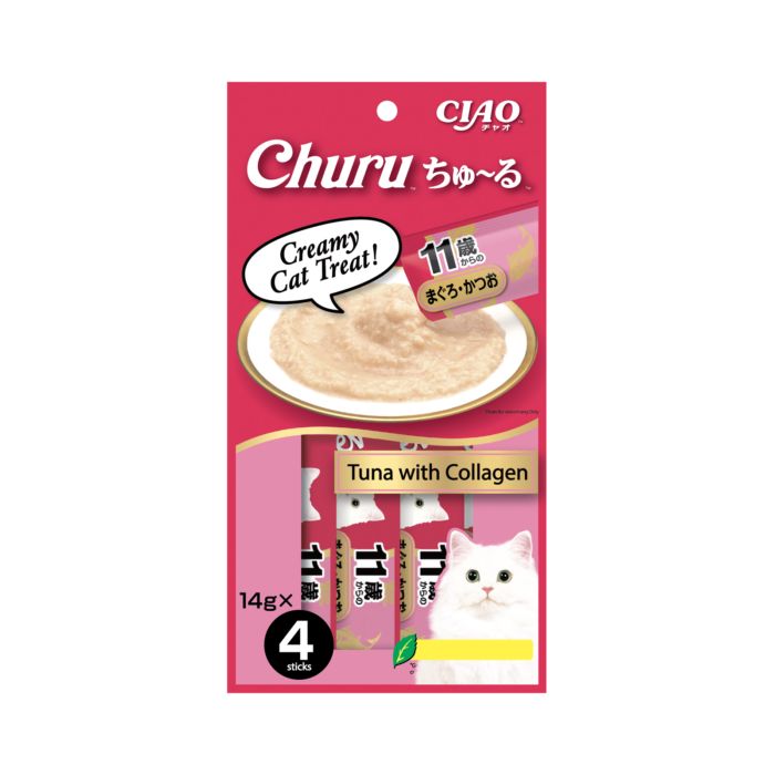 CIAO Churu Tuna with Collagen Snack Kucing 4x14g