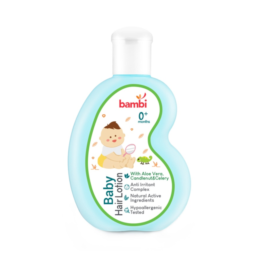 Bambi Baby Hair Lotion With Candlenut, Aloe Vera & Celery 100ml