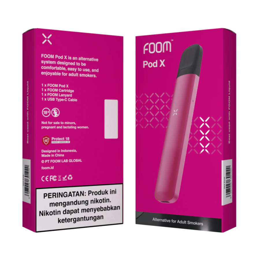 Foom Pod X Hot Pink Rokok Elektrik 1pcs