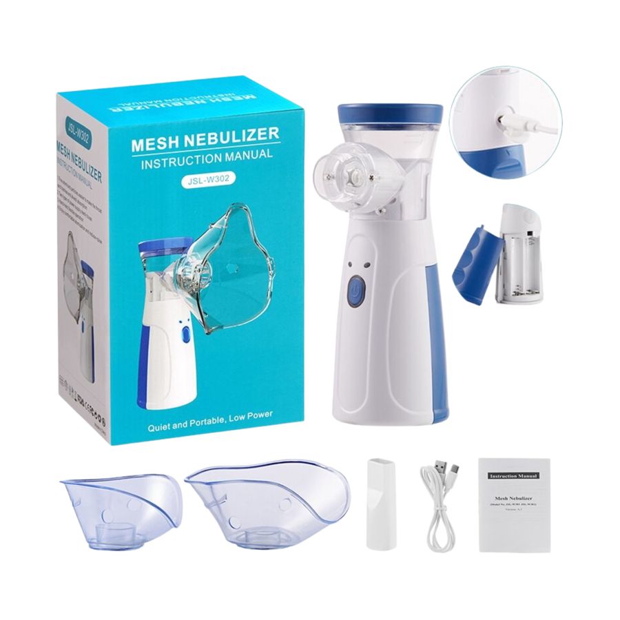 Alat Terapi Pernafasan Ultrasonic Inhaler Nebulizer Anak dan Bayi Model Baterai 200gram