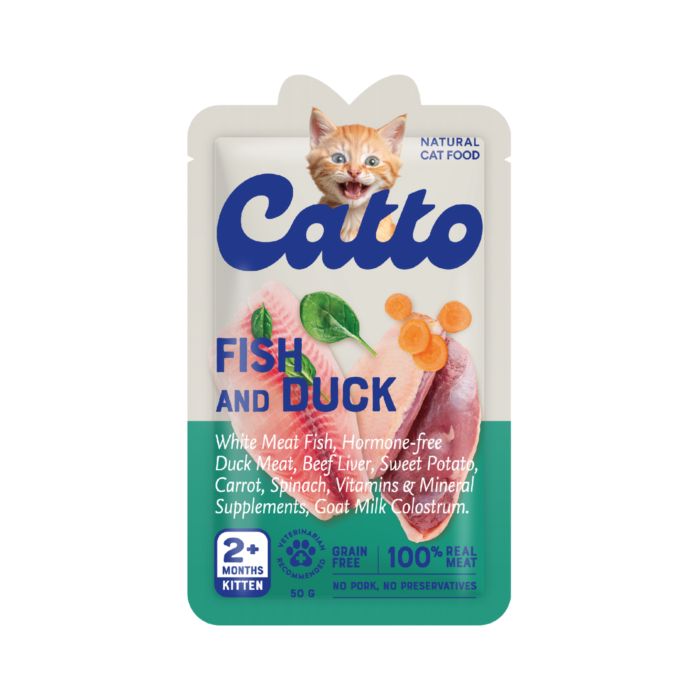 Catto Kitten Fish and Duck Makanan Kucing