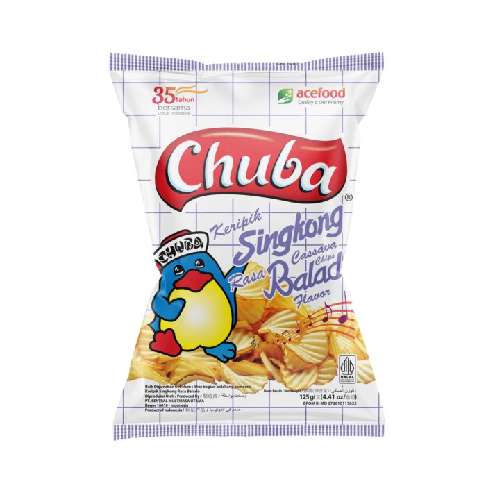 Chuba Cassava Chips Crinkle Cut Chili Balado