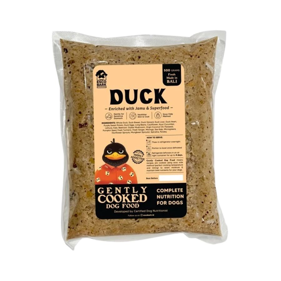 Escobark Gently Cooked Duck Makanan Anjing Basah 500gram