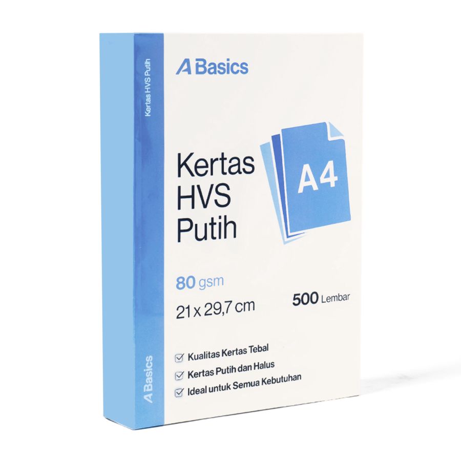 Kertas HVS A4 80 Gsm Putih A Basics 1rims