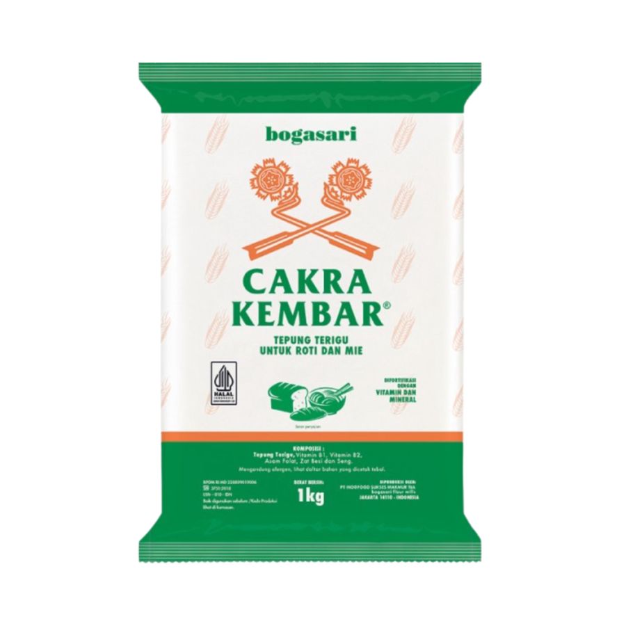 Bogasari Cakra Kembar Tepung Terigu Protein Tinggi untuk Roti 1kg
