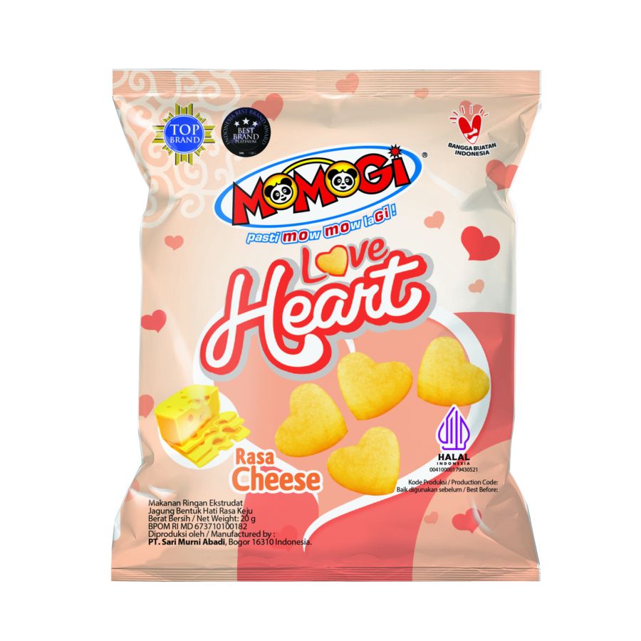 Momogi Love Heart rasa Cheese 50gr 50gram