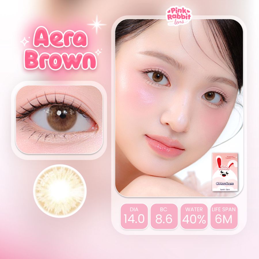 Pink Rabbit Aera Brown Normal Softlens 1pair
