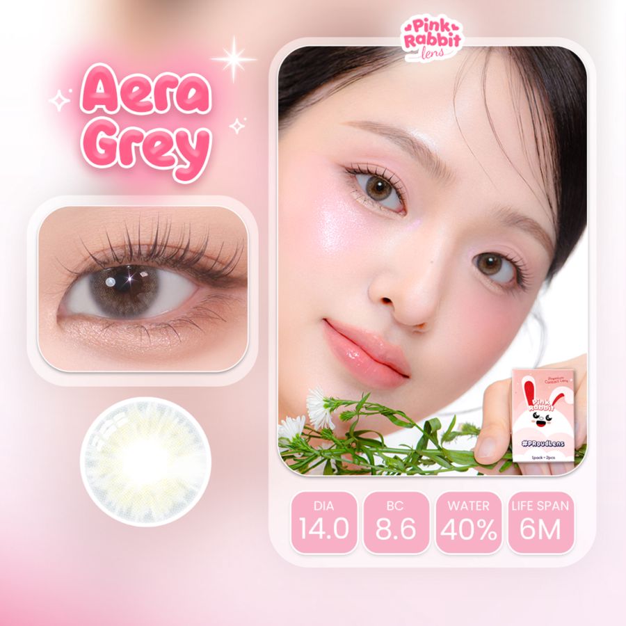 Pink Rabbit Aera Grey Normal Softlents 1pair