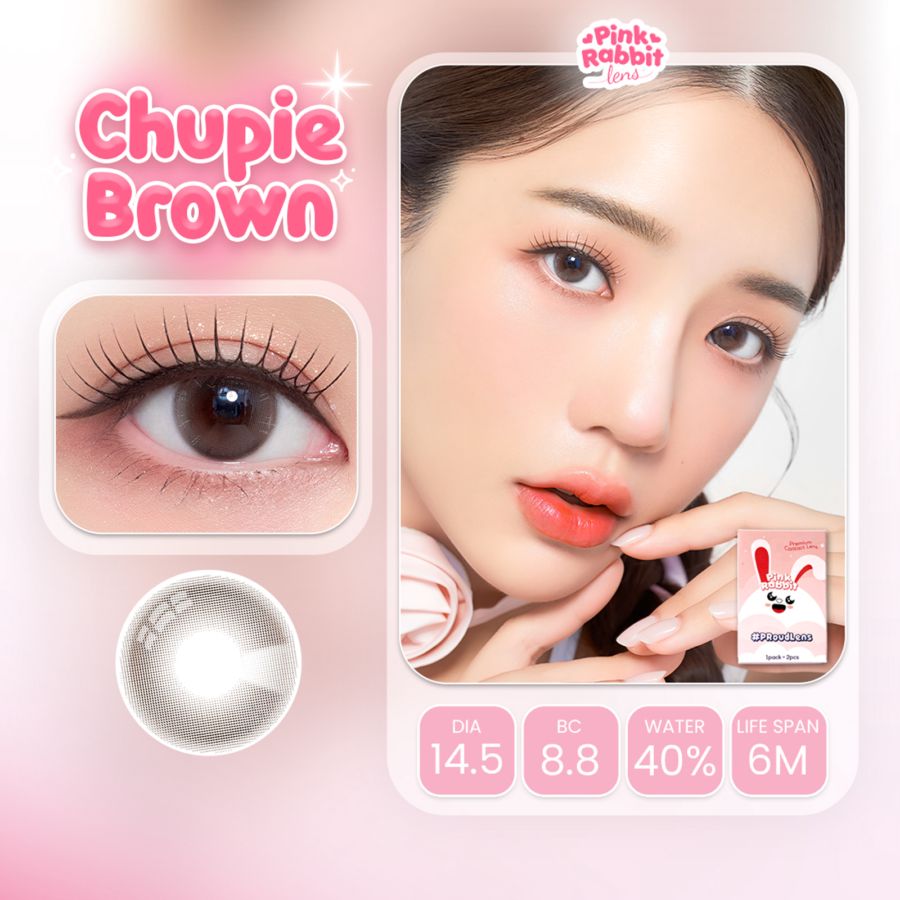 Pink Rabbit Chupie Brown Normal Softlens 1pair