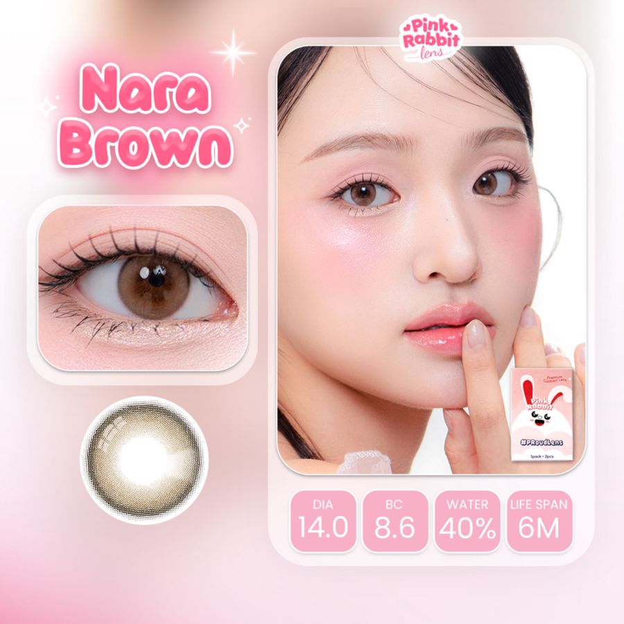 Pink Rabbit Nara Brown Normal Softlens 1pair