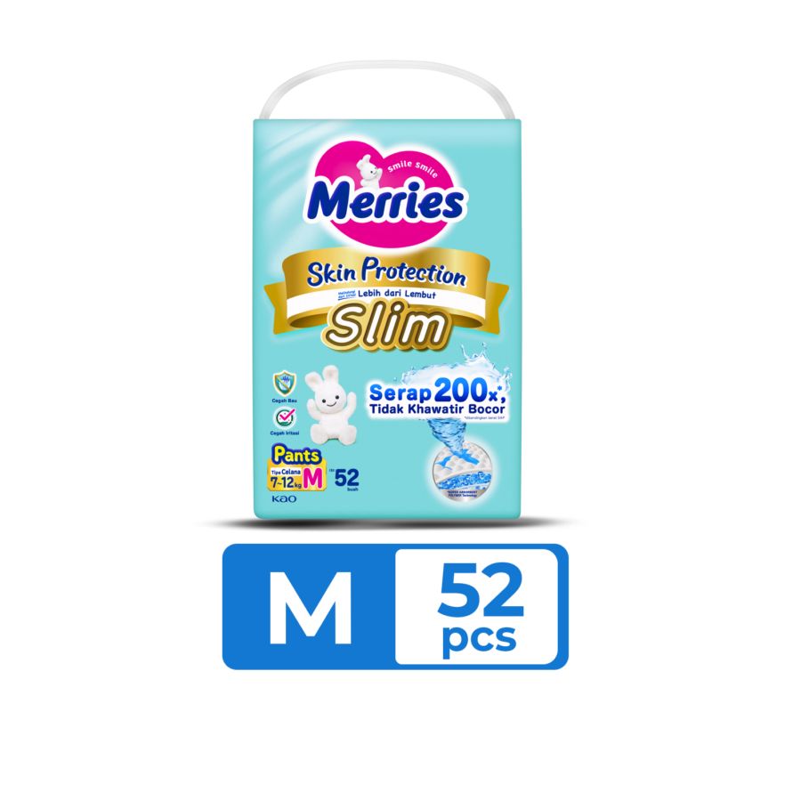 Merries Skin Protection Slim Diapers Pants M52 1pack