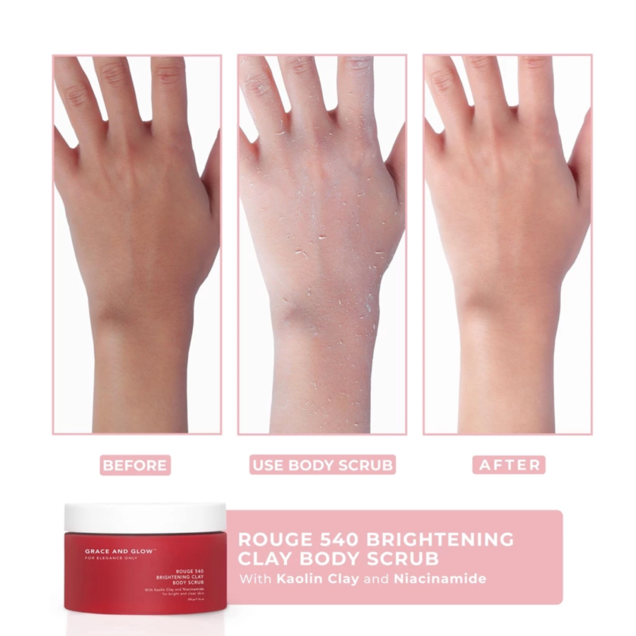 Grace and Glow Rouge 540 Brightening Clay Body Scrub 220gram