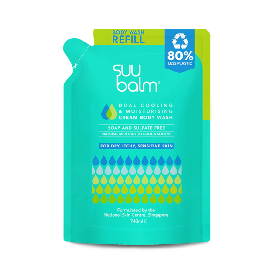 Suu Balm Cooling & Gentle Creamy Body Wash Refill 740ml