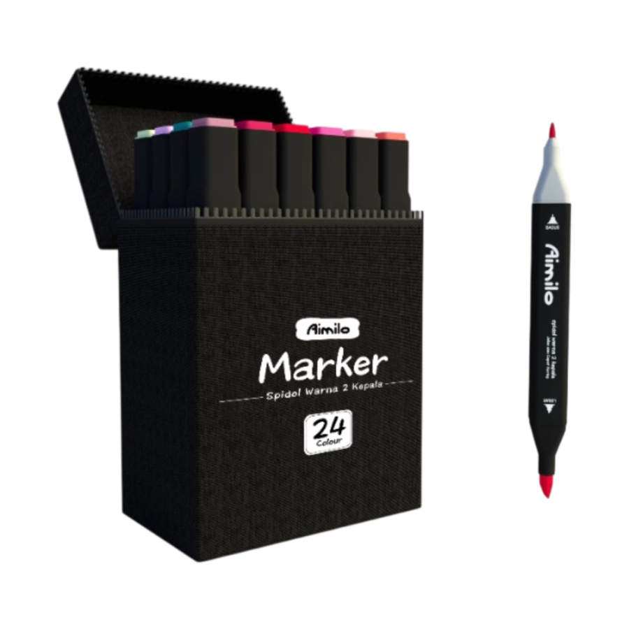 Aimilo Spidol Warna - Warni 24 Set 1pack