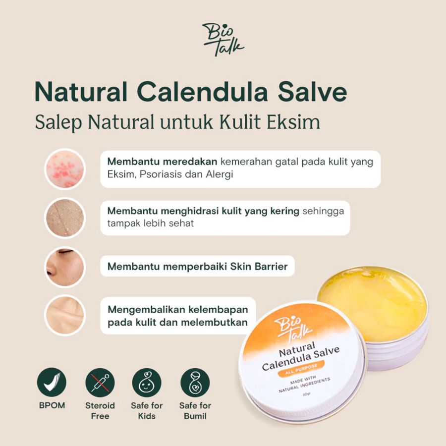 Biotalk Natural Calendula Salve Cream Masalah Kulit 30gram