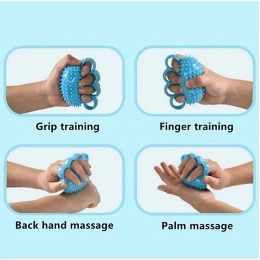 Bola Terapi Tangan Stroke Biru 4 Lubang 1pcs
