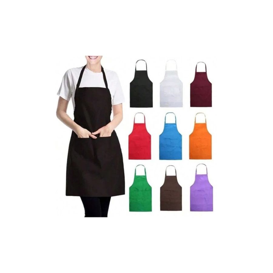 Celemek Masak Hitam Polos Bahan Drill Premium 1pcs 1pcs