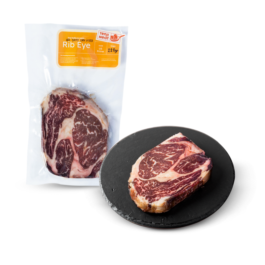 Dry Aged 40 days Ribeye Steak Tenji Meat 220gram