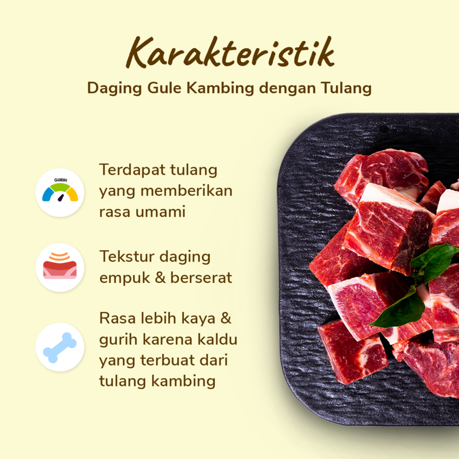 Daging Gule Kambing dengan Tulang Astro Farm 500gram