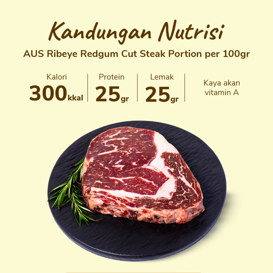 AUS Ribeye Redgum Cut Steak Portion 250gram