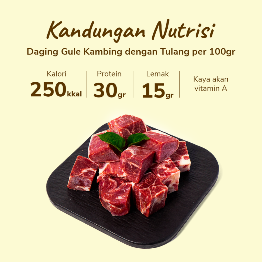 Daging Gule Kambing dengan Tulang Astro Farm 500gram