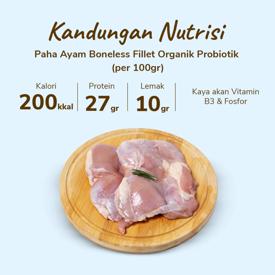 Paha Ayam Boneless Fillet Organik Probiotik Astro Farm 250gram