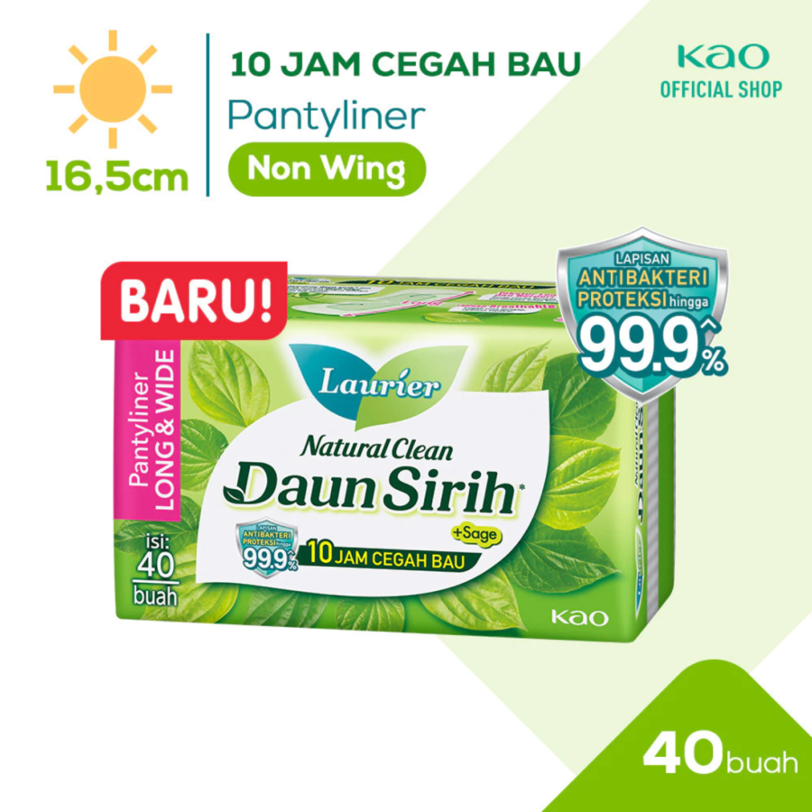 Laurier Natural Clean Daun Sirih Long & Wide Pantyliner 40pads