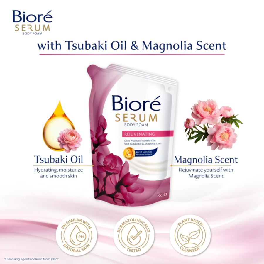 Biore Rejuvenating Tsubaki Oil & Magnolia Scent Serum Body Foam 380ml