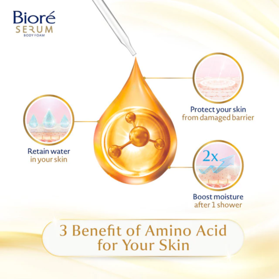 Biore Pampering Almond Oil & Freesia Scent Serum Body Foam 380ml