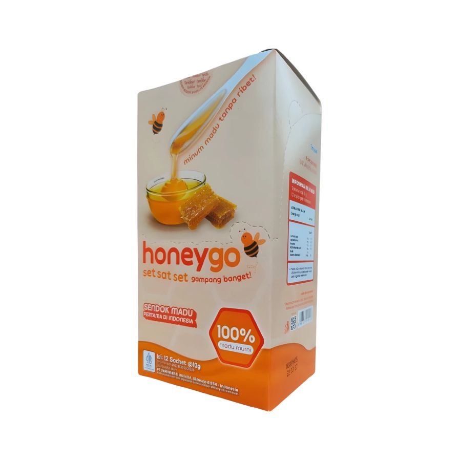 Honey Go Dengan Sendok Madu Murni Box 12sachets