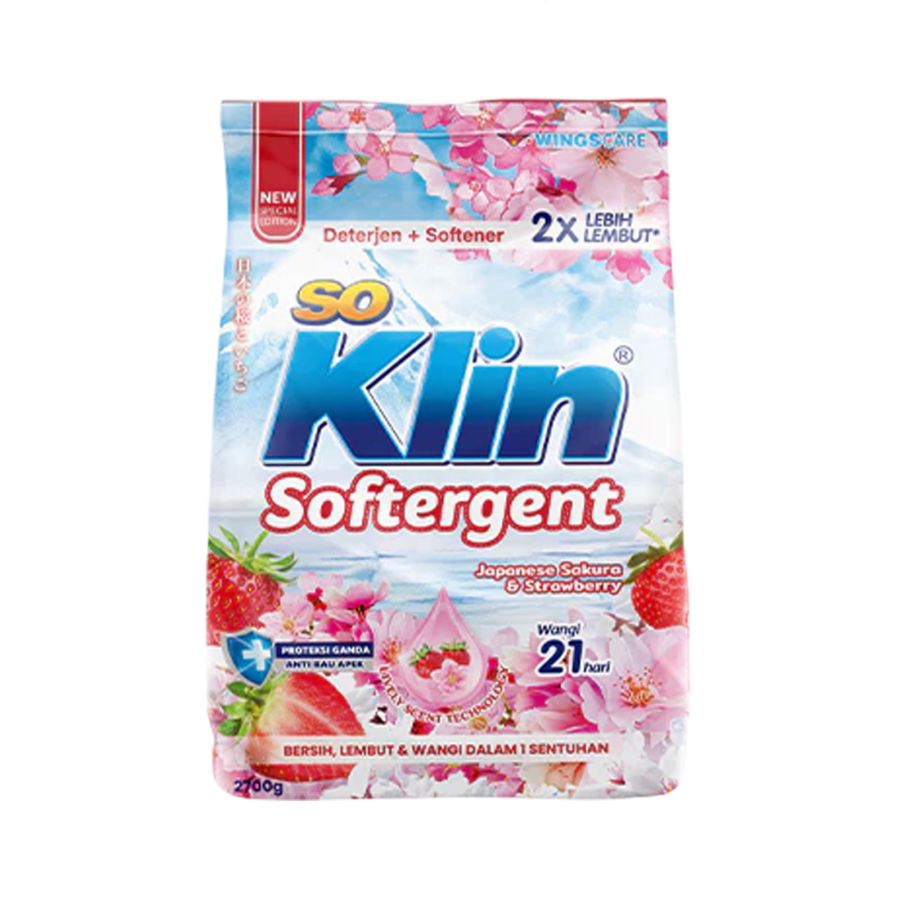SoKlin Softergent Sakura Deterjen Bubuk Bag 2700gram