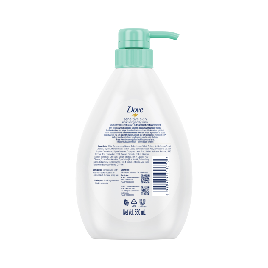 Dove Sensitive Skin Nourishing Body Wash 550ml